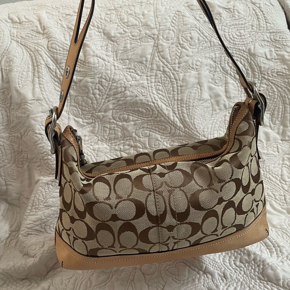 Coach Brown and Tan Signature C Demi Shoulder Bag - Picture 2 of 9